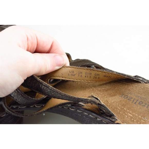 Naturalizer Sz 9.5 M Brown Slide Leather Women Sandals Leanna - Picture 6 of 8